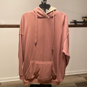 Large Blush faux fur American Eagle hoodie